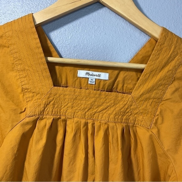 Madewell Square-Neck Top XSmall Gold mustard color T21 - Picture 3 of 11
